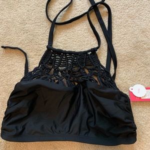 Halter strappy bikini top